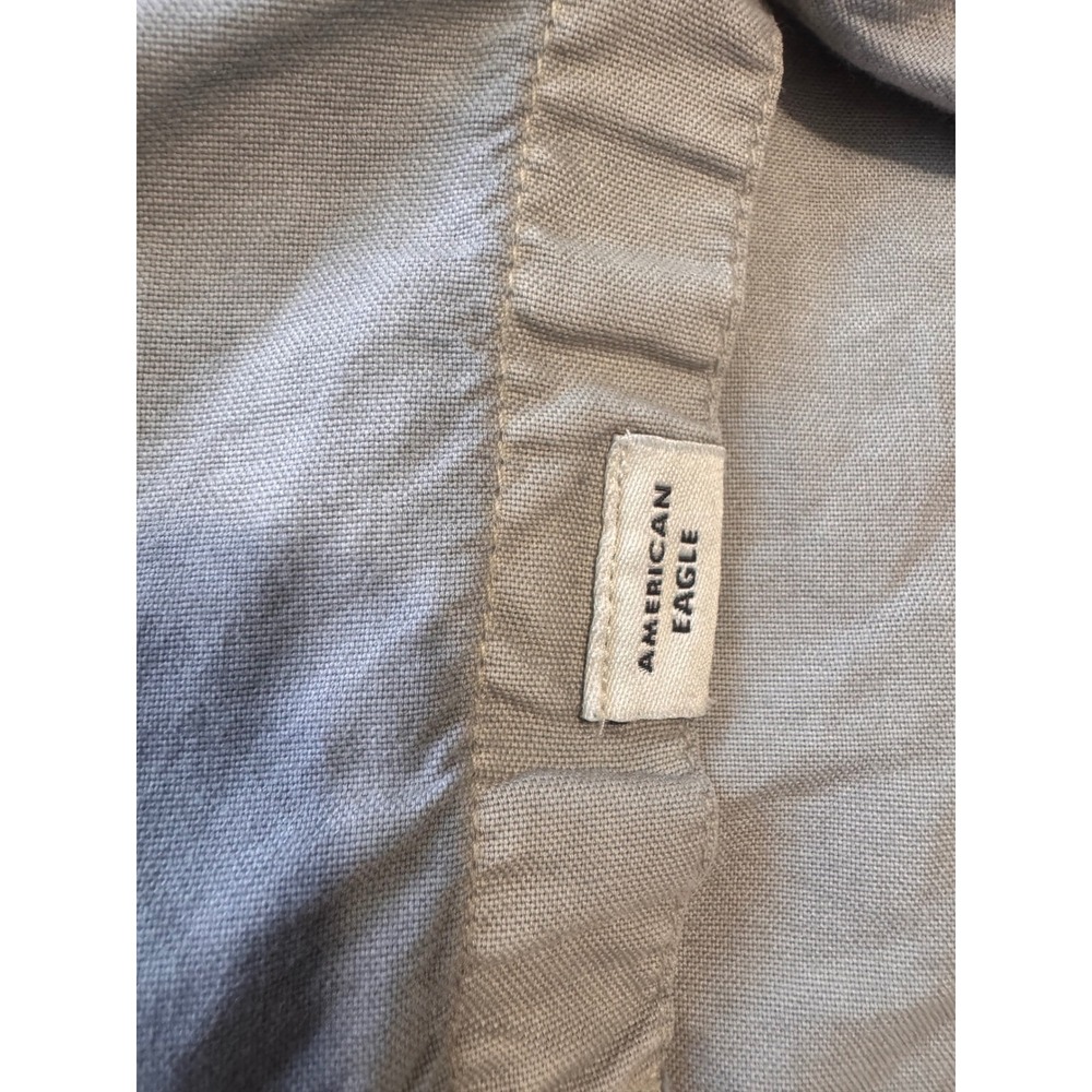 American Eagle‎ Men's XS Gray Short Sleeve Button Front Shirt 100% Cotton - Picture 7 of 8